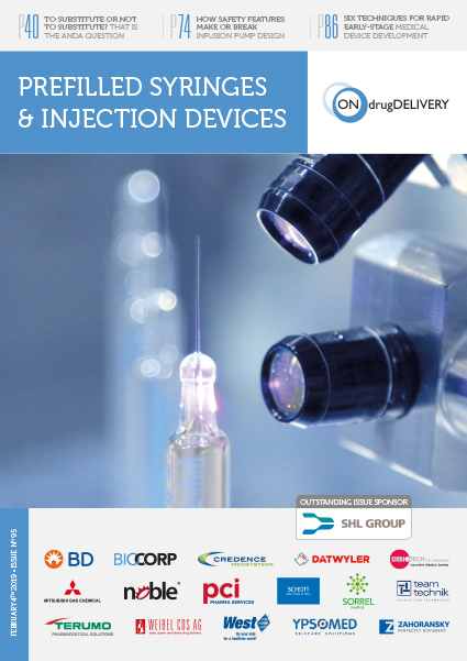 Prefilled Syringes - ONdrugDelivery - Issue 95 - Feb 2019 Issue Cover