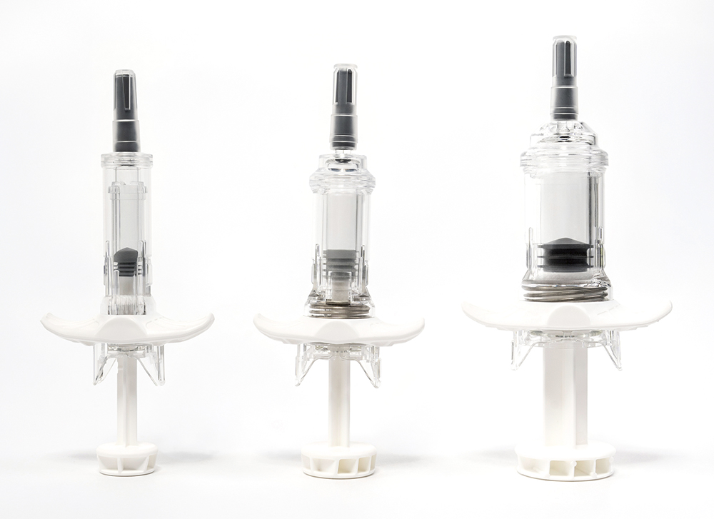 Figure 3: Nemera’s Safe'n'Sound range – a proven passive safety system designed to support evolving drug delivery needs (1, 2.25 and now 5.5 mL).